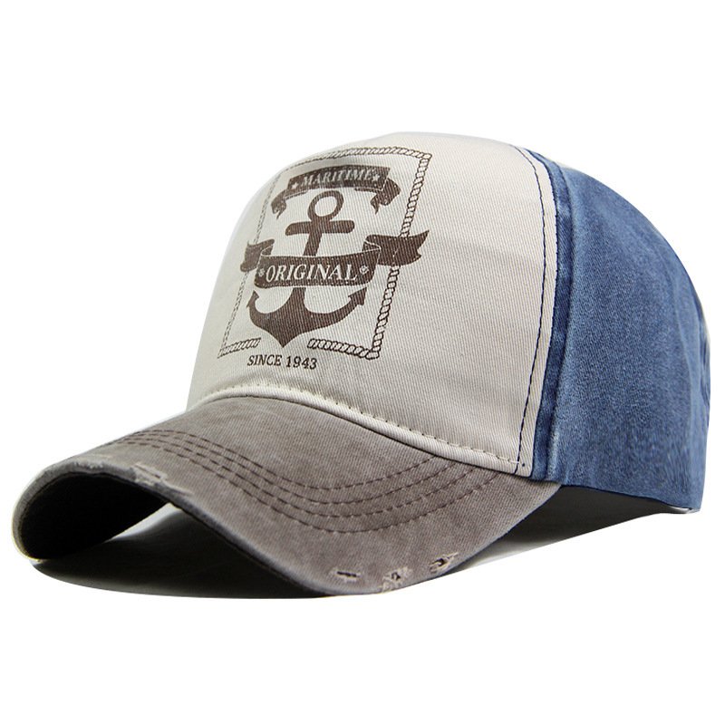 Washed Cotton Distressed Baseball Cap | Vintage Unisex Denim Anchor Graphic Sun Cap O1CN01L1rmaZ2IJQFBSqTjg 3982869265 0 Cib