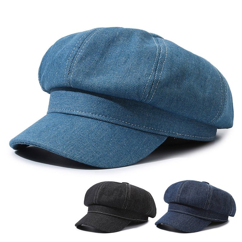 Children's Vintage Denim Octagonal Beret | Autumn & Winter Painter Cap Kids Sun Hat O1CN01PWKFqV1SFtLnMWSSV 3947022218 0 Cib